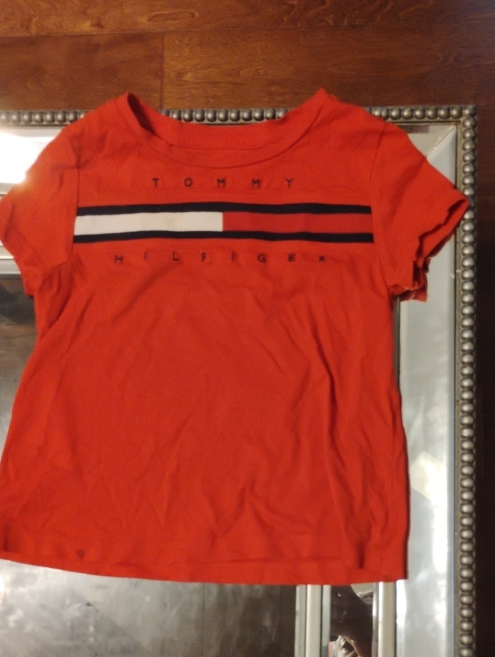 Tommy Hilfiger Orange Red Short Sleeve Logo Tee